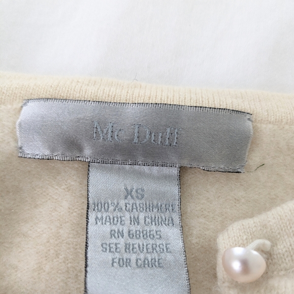 McDuff Ivory Cashmere Cardigan with Pearl Buttons in XS - Picture 4 of 8